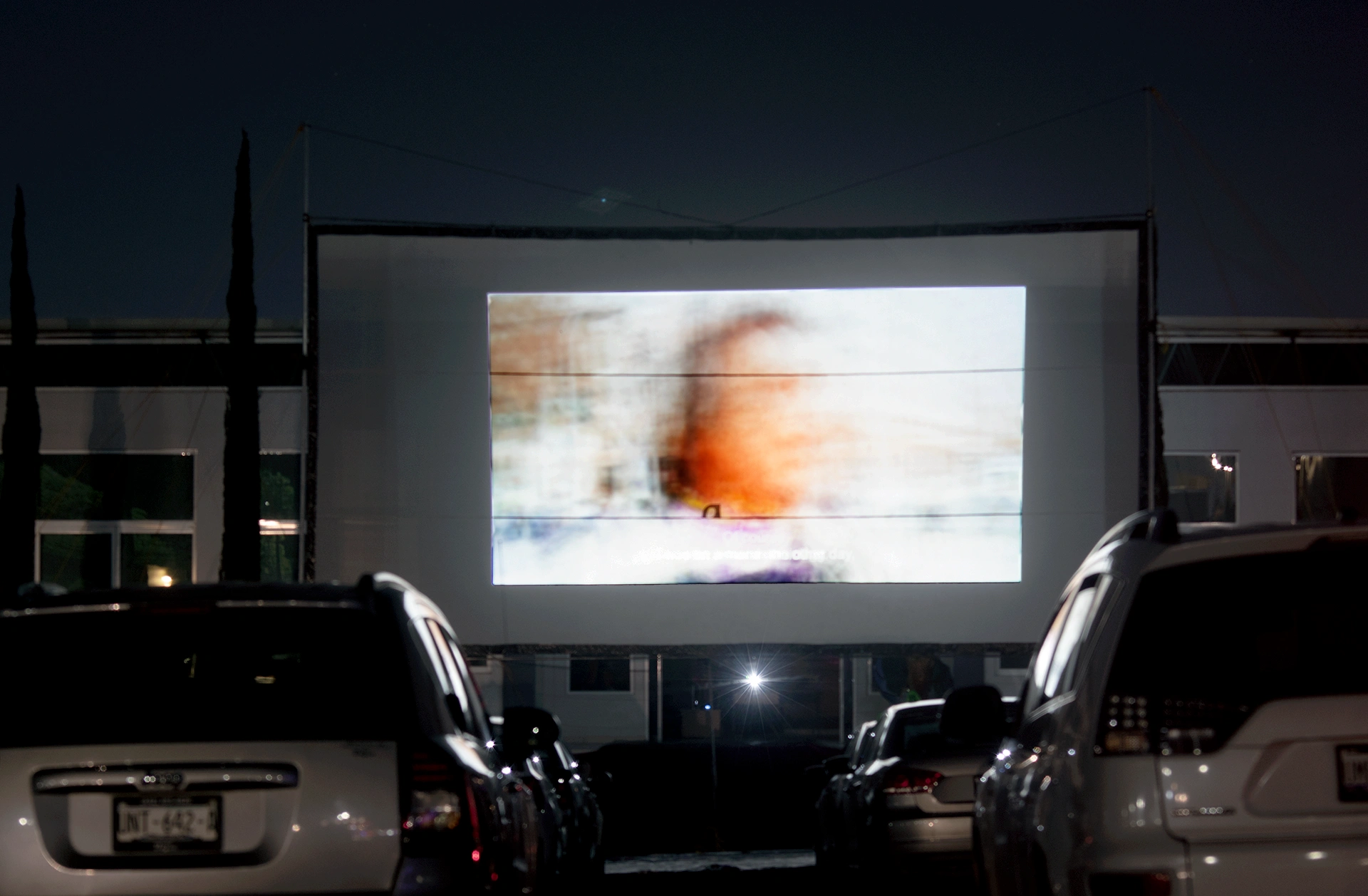 Picture of an autocinema projection